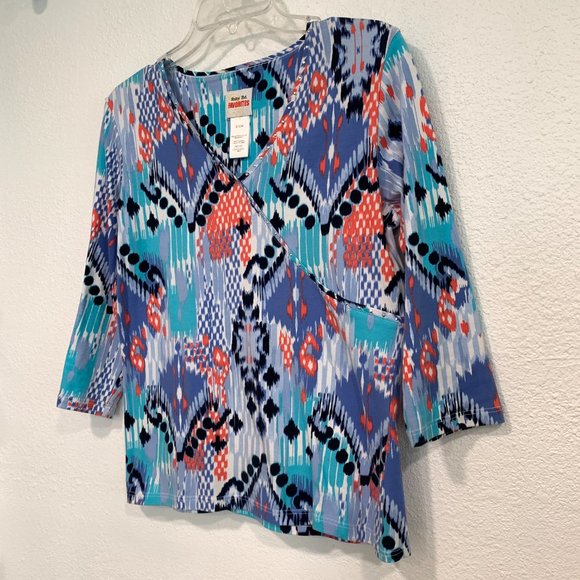 NWOT Ruby Rd V-Neck Beaded Stretch Top Size Small - Picture 5 of 8